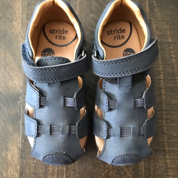Stride Rite Kids Navy Blue Suede Sandals size 7.5 - Picture 1 of 6